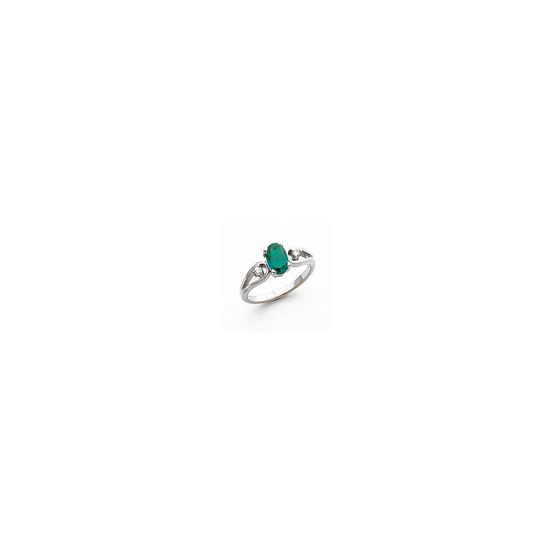14K Weißgold 7x5mm Oval Fassung St. Helens Diamant Ring