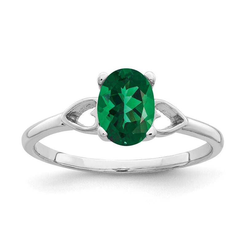 Solid 14K Weißgold Ring mit ovaler Fassung für St.-Helens-Stein, 7 x 5 mm