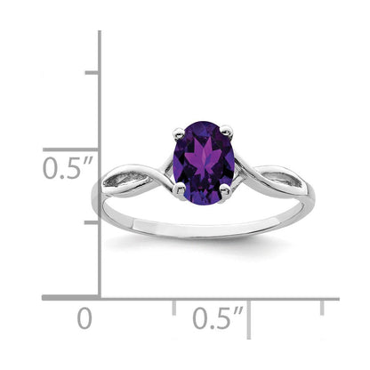 14K Weißgold Ring mit Amethyst