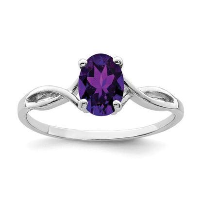 14K Weißgold Ring mit Amethyst