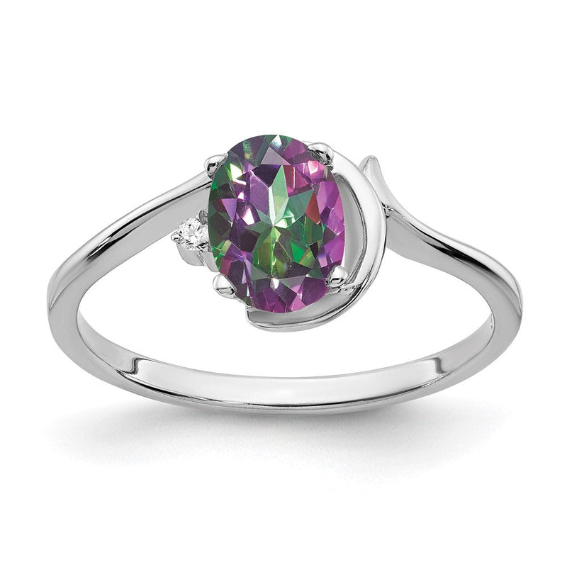 14K Weißgold Ring mit echten Diamanten der Qualität AA