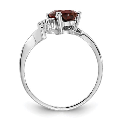 14K Gelbgold Weiß Granat Echt Diamant Ring