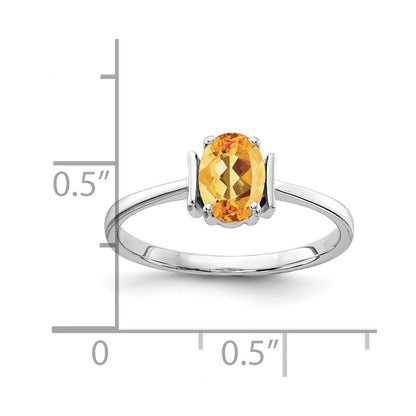 14K Weißgold Citrin-Ring