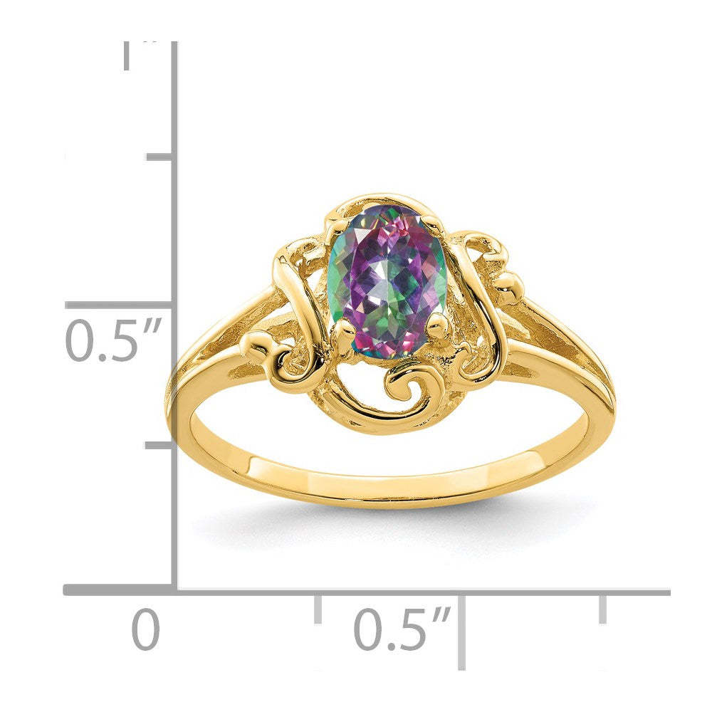 14K Gelbgold Mystic-Fire-Ring
