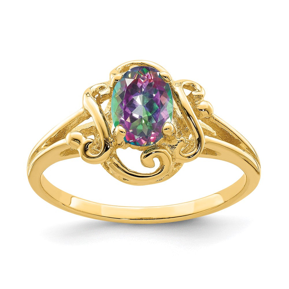 14K Gelbgold Mystic-Fire-Ring