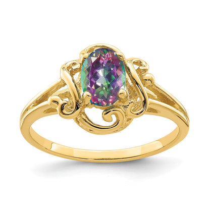 14K Gelbgold Mystic-Fire-Ring