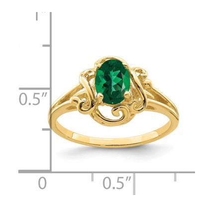 14K Gelbgold Ring mit ovaler Fassung für 7x5mm Mount St. Helens