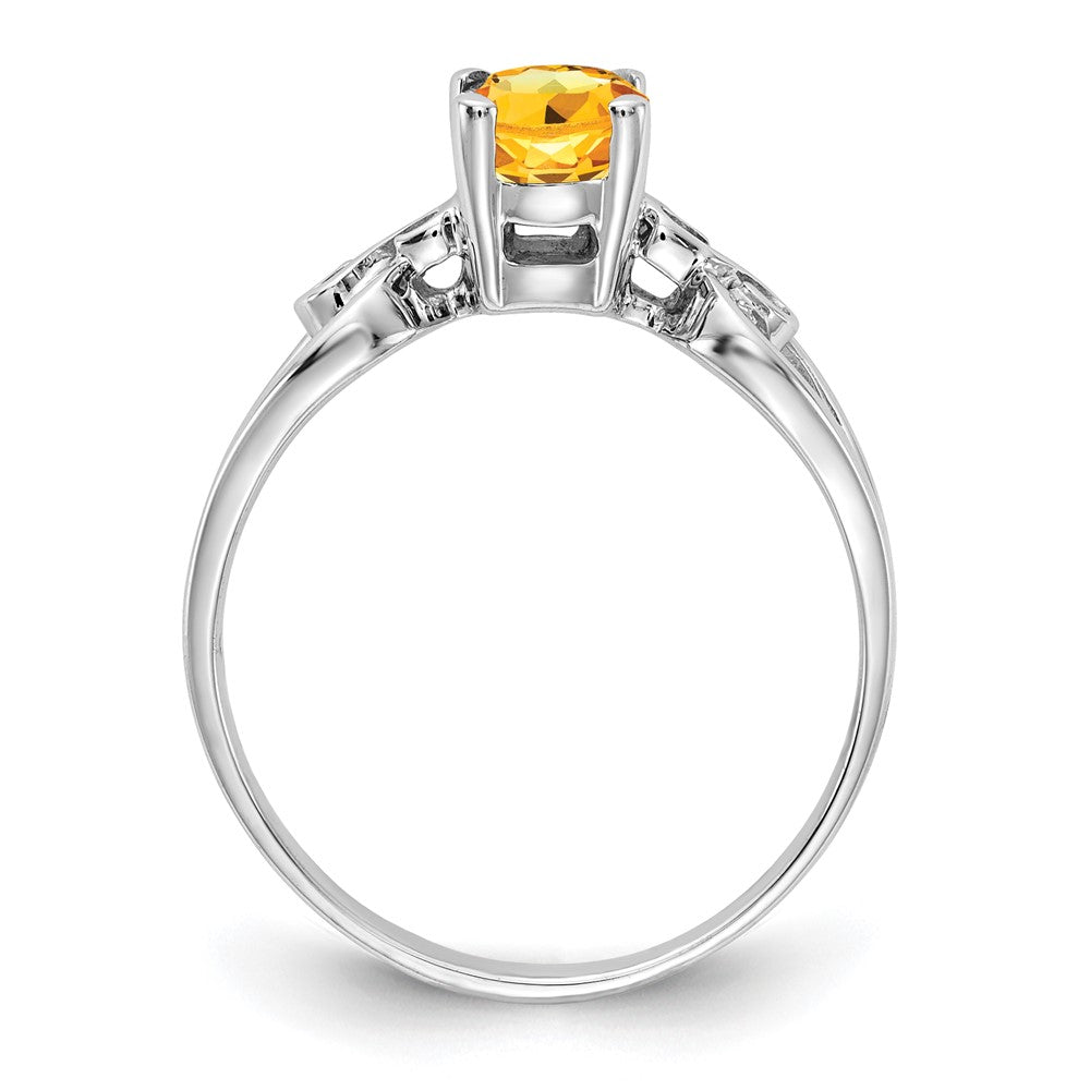 14K Weißgold Ring mit Citrin