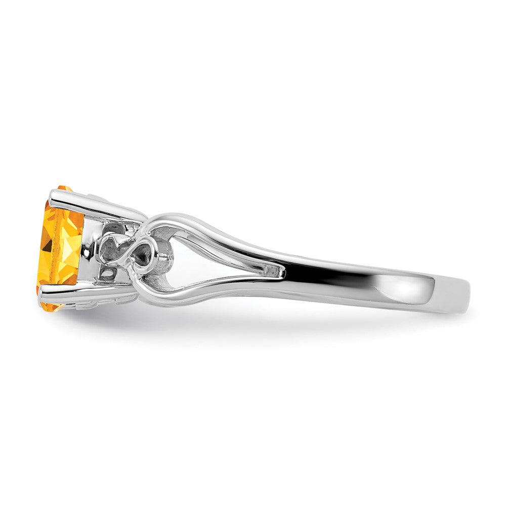 14K Weißgold Ring mit Citrin