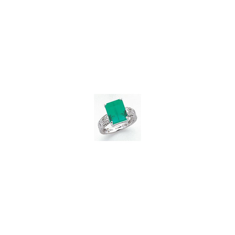 14K Weißgold 12x10mm Smaragdschliff Fassung St. Helens Diamant Ring
