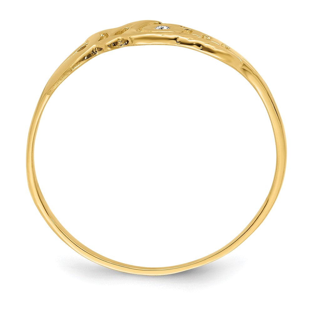 14K Gelbgold Ring mit AA-Diamanten für Mama