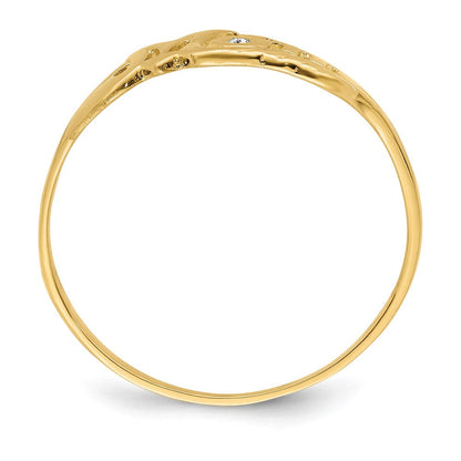 14K Gelbgold Ring mit AA-Diamanten für Mama