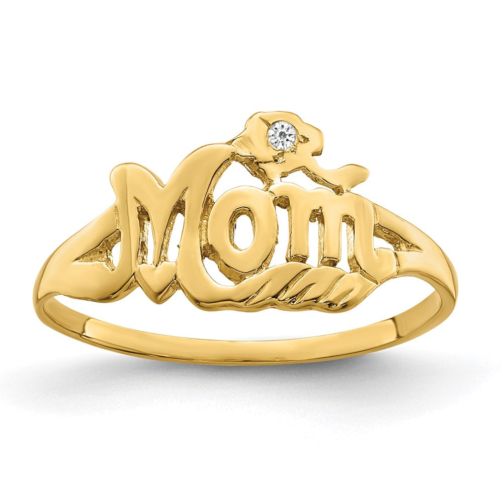 14K Gelbgold VS Diamant-Mama-Ring