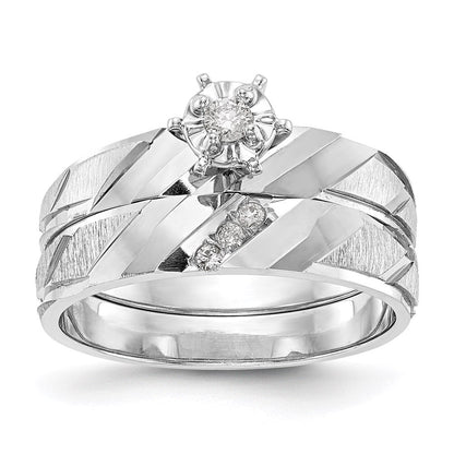 14K Weißgold Trio-Verlobungsring in AA-Qualität