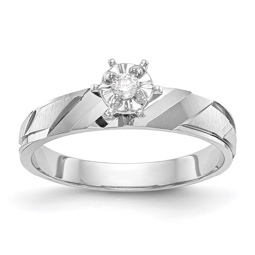 14K Weißgold Trio-Verlobungsring in AA-Qualität