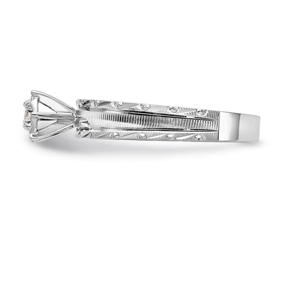 14K Weißgold Trio-Verlobungsring in AA-Qualität