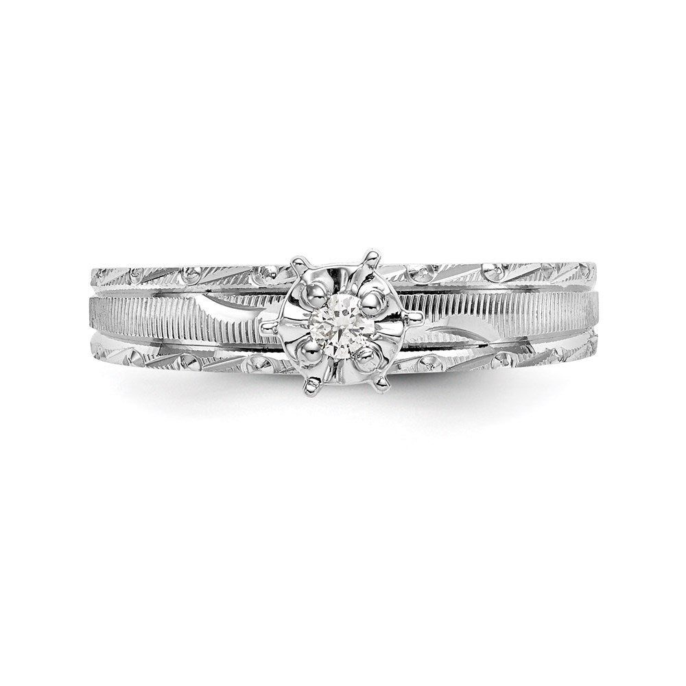 14K Weißgold Trio-Verlobungsring in AA-Qualität