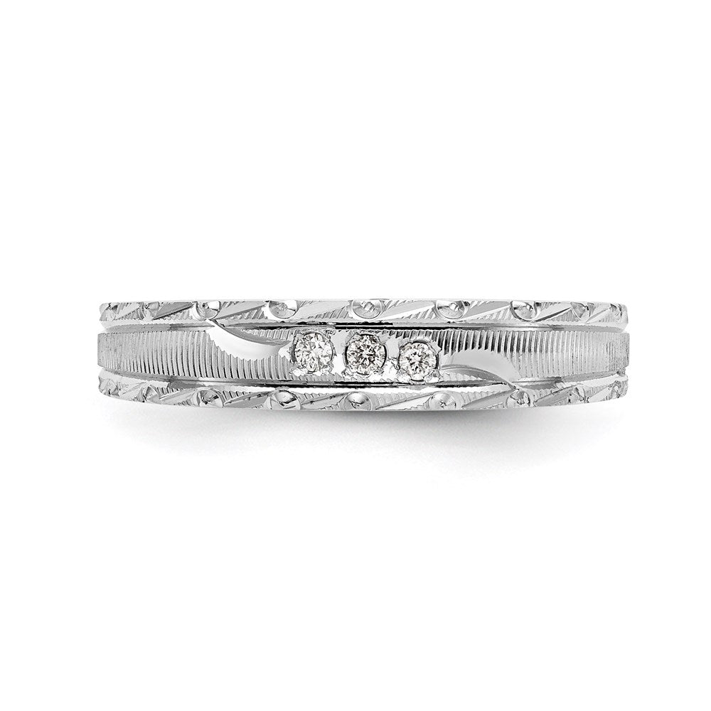 14K Weißgold Aa Qualität.03 Karat Diamant Trio Damen Komplett Ehering