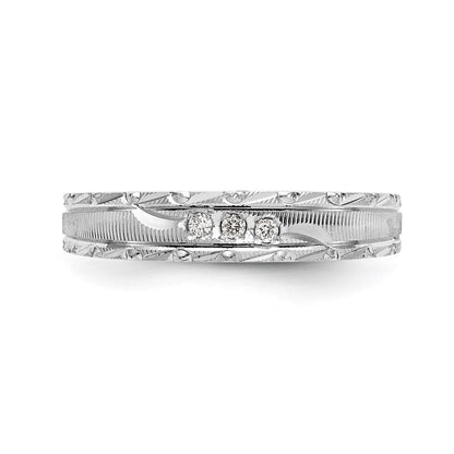 14K Weißgold Aa Qualität.03 Karat Diamant Trio Damen Komplett Ehering