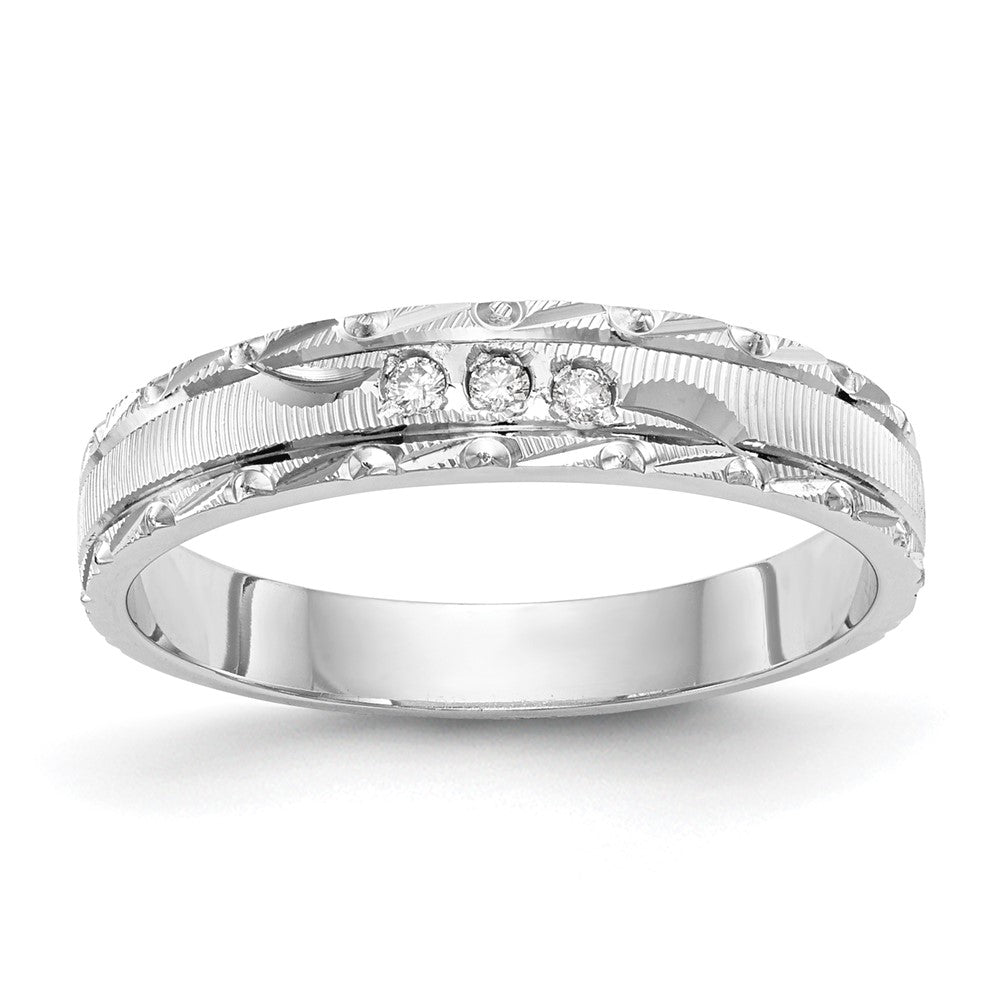 14K Weißgold Aa Qualität.03 Karat Diamant Trio Damen Komplett Ehering