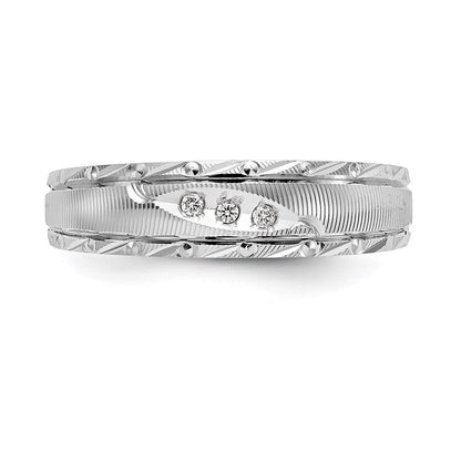 14K Weißgold Aa Qualität.03 Karat Diamant Trio Herren Komplett Ehering