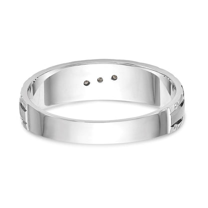 14K Weißgold Aa Qualität.03 Karat Diamant Trio Herren Komplett Ehering
