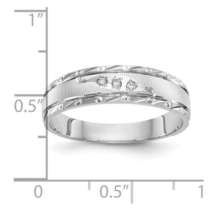 14K Weißgold Aa Qualität.03 Karat Diamant Trio Herren Komplett Ehering