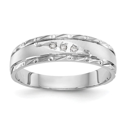 14K Weißgold Aa Qualität.03 Karat Diamant Trio Herren Komplett Ehering