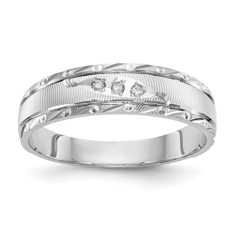 14K Weißgold Aa Qualität.03 Karat Diamant Trio Herren Komplett Ehering