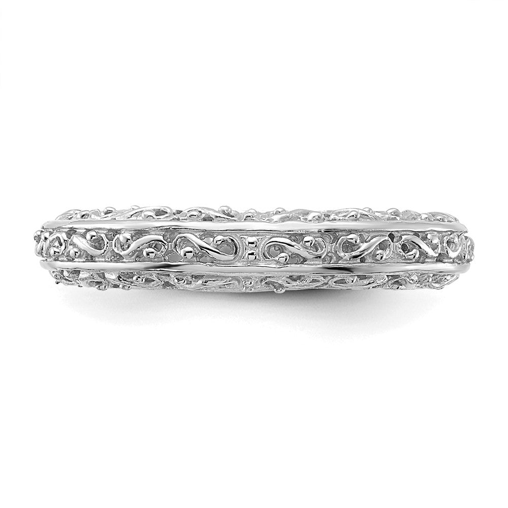 14K Weißgold Jahrestagsring