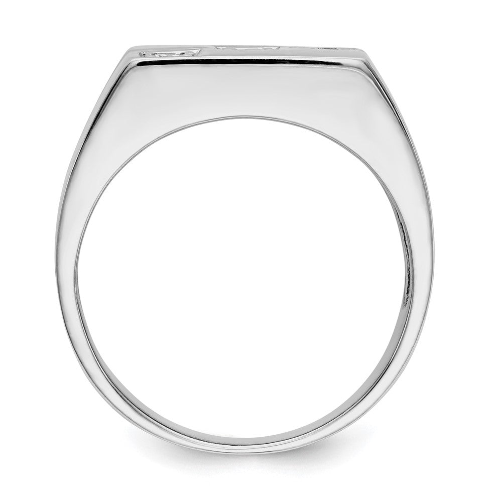 Herrenring aus 14K Weißgold mit natürlichem Diamant, VS