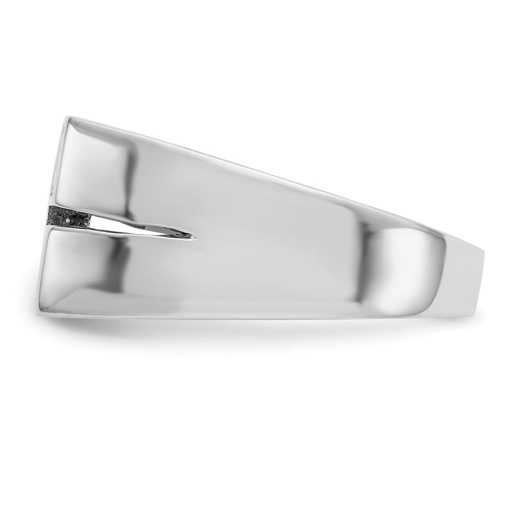 Herrenring aus 14K Weißgold mit natürlichem Diamant, VS
