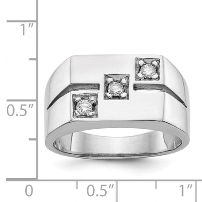 14K Weißgold Herrenring mit echten AAA-Diamanten