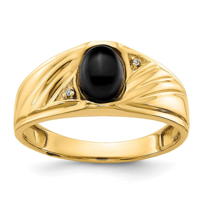 14K Gelbgold Diamantring für Herren VS