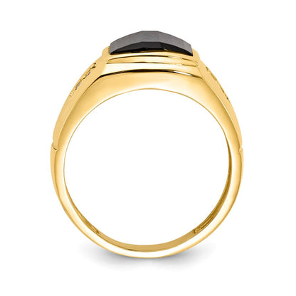 14K Gelbgold Aa Diamant Herren Ring