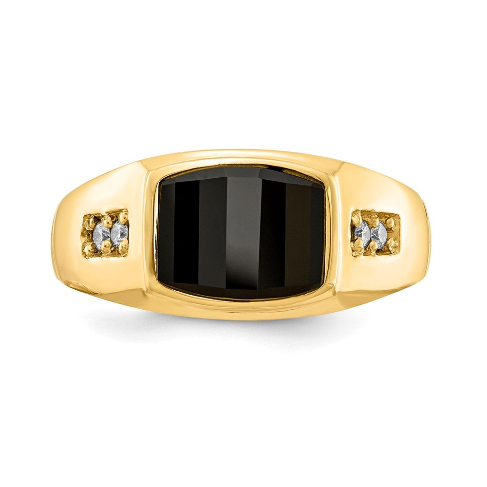 14K Gelbgold Aa Diamant Herren Ring