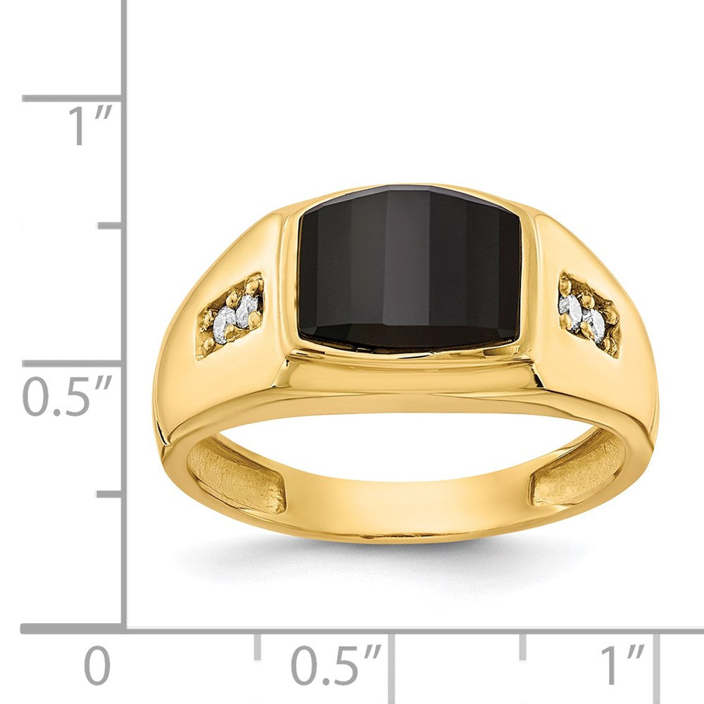 14K Gelbgold Aa Diamant Herren Ring