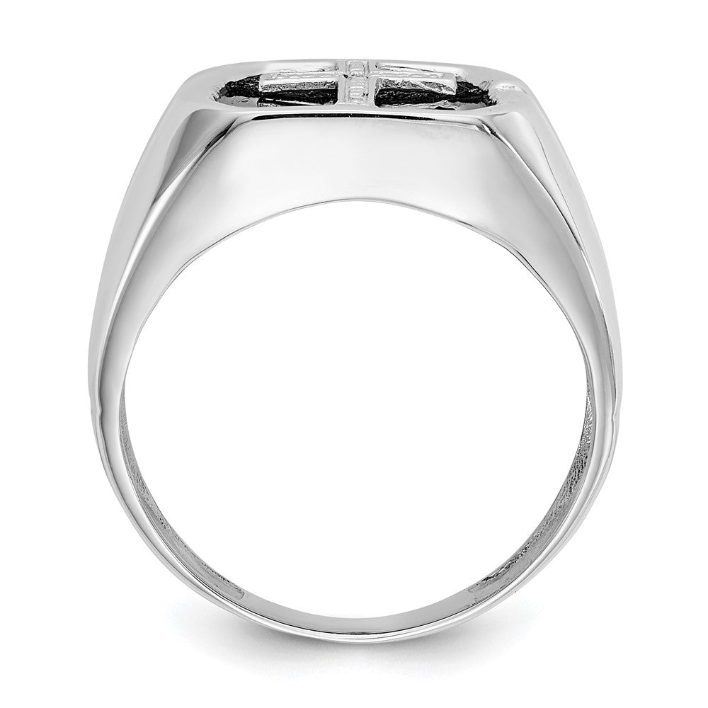 14K Weißgold Aaa Diamant Herren Ring