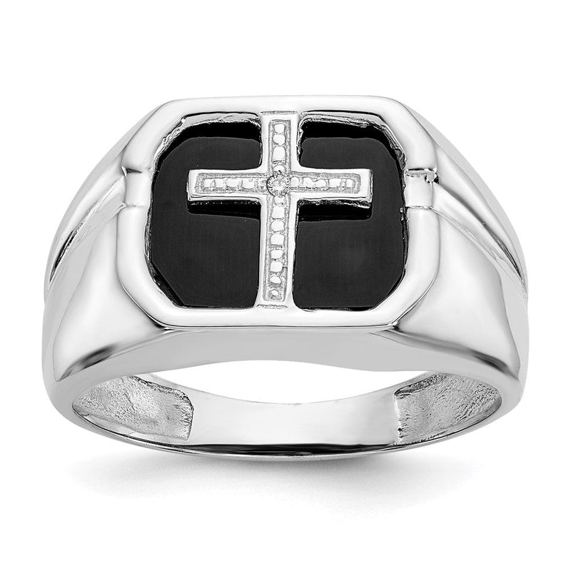 14K Weißgold Herrenring mit AA Diamanten