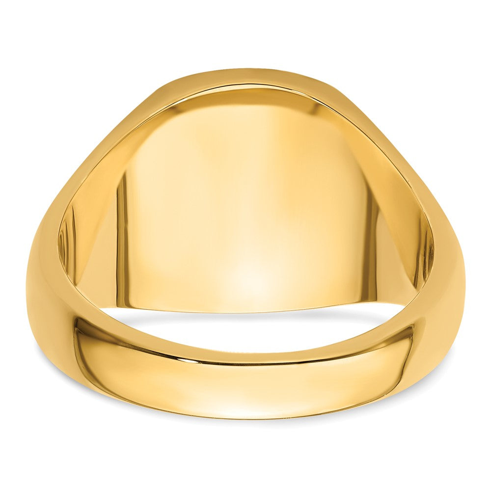 14K Gelbgold Herren-Freimaurerring, poliert und geriffelt (ohne Emaille)