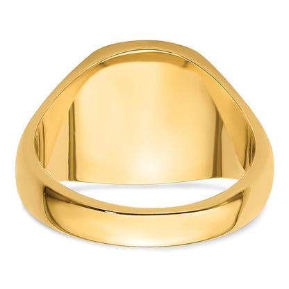 14K Gelbgold Herren-Freimaurerring, poliert und geriffelt (ohne Emaille)