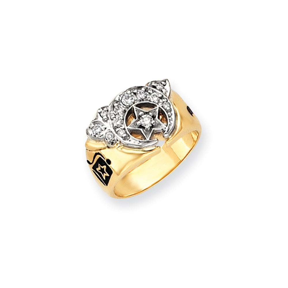 14K Gelbgold AA Diamant Herren Freimaurerring