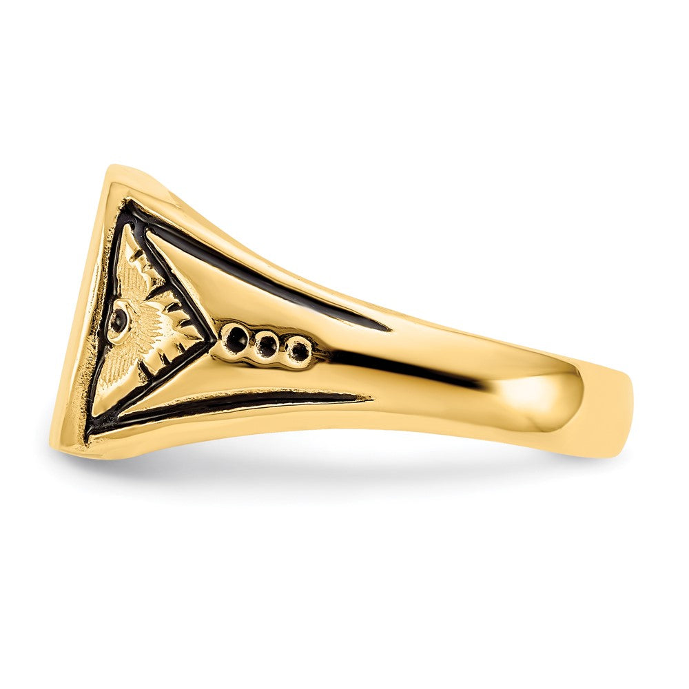 14K Gelbgold Siegelring mit geschlossener, antikisierter Fassung, 11,0x11,5mm