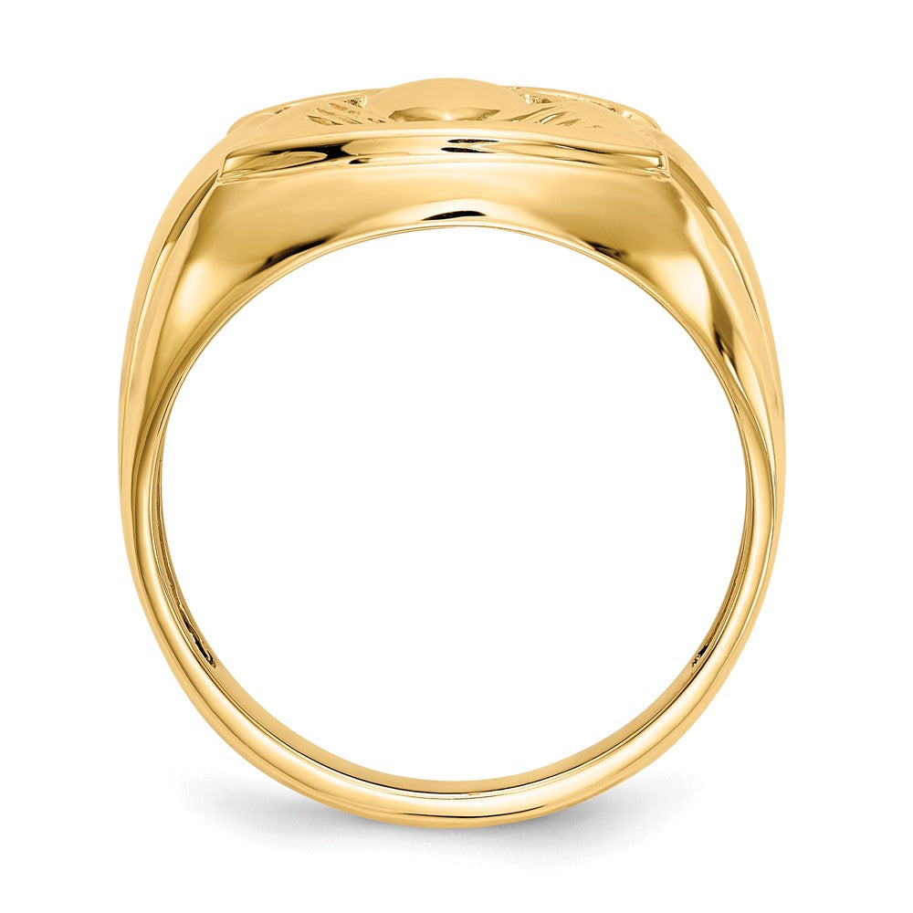 14K Gelbgold Herrenring mit echtem Diamant