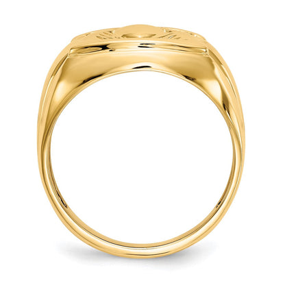 14K Gelbgold Herrenring mit echtem Diamant