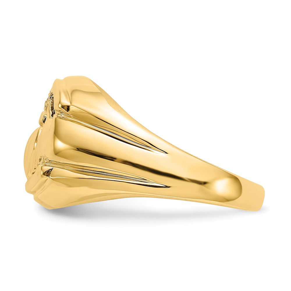 14K Gelbgold Herrenring mit echtem Diamant