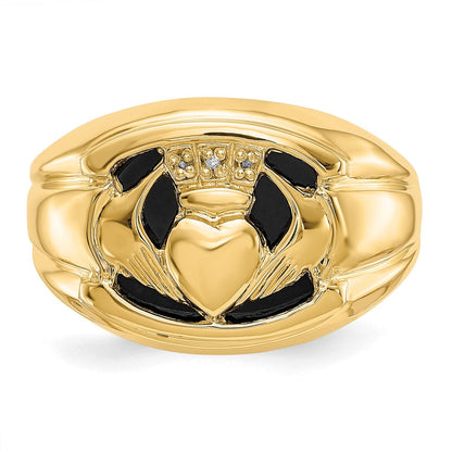 14K Gelbgold Herrenring mit echtem Diamant