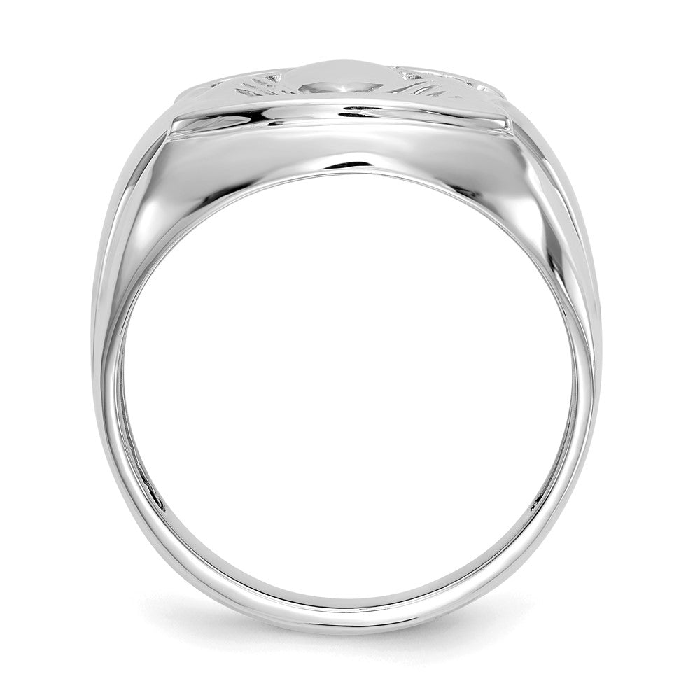 14K Weißgold A Diamant Herren Ring