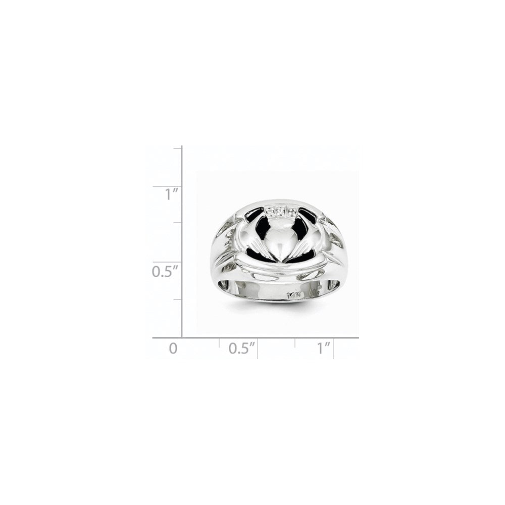 14K Weißgold Herrenring mit einem echten Diamanten