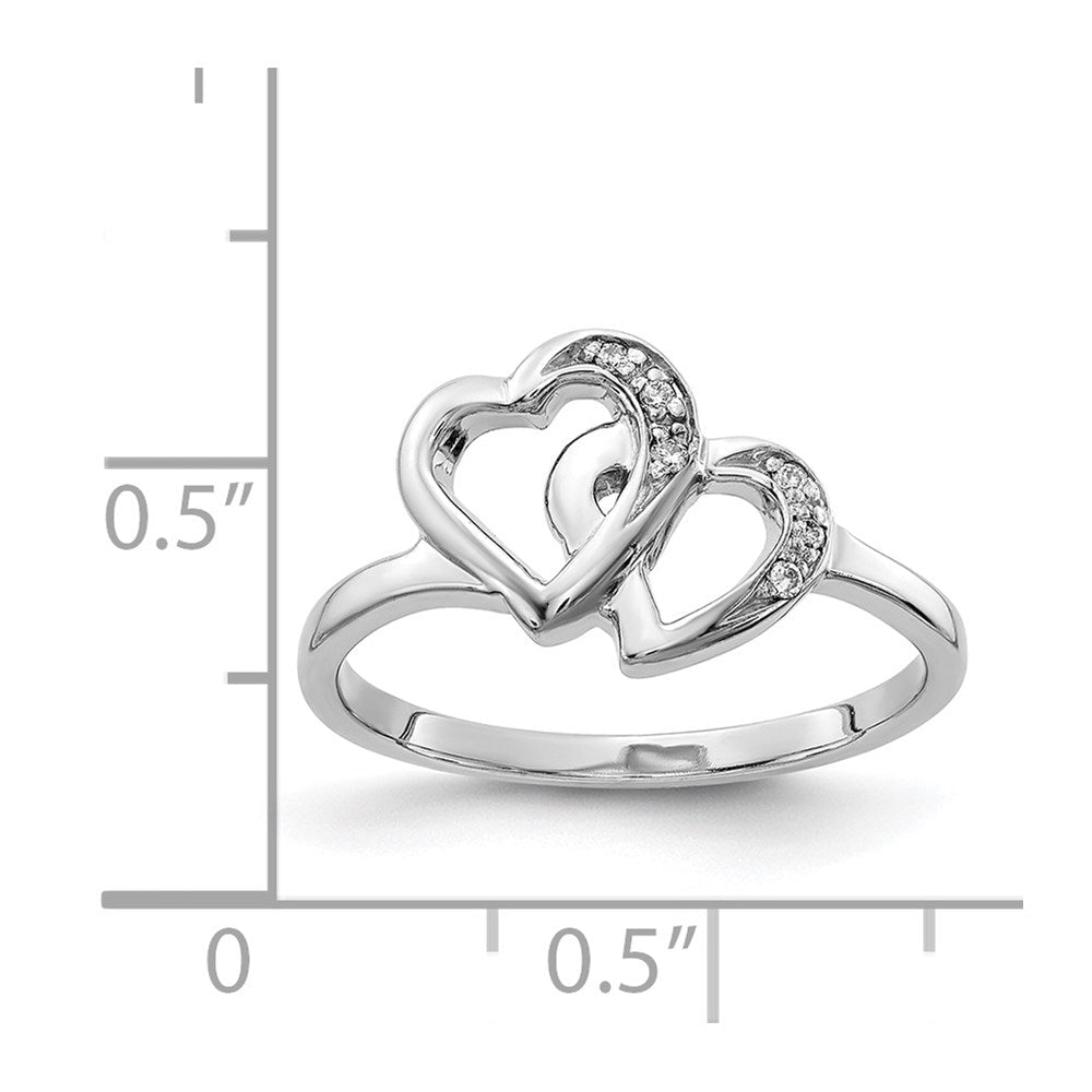 Ring aus 14K Weißgold mit Herz und AAA Diamant